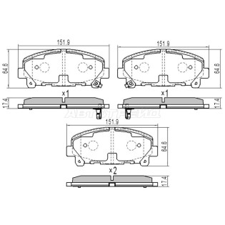 Колодки тормозные перед Honda Accord CU 2.4 SAT