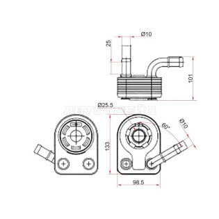 Радиатор масляный FORD C-MAX 10-/FIESTA 08-/FOCUS II 04-11/FOCUS III 11-/KUGA 13-/MONDEO 07-/VOLVO S SAT