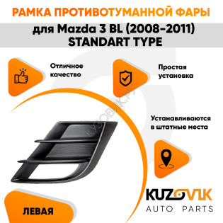 Рамка противотуманной фары левая Mazda 3 BL (2008-2011) STANDART TYPE KUZOVIK