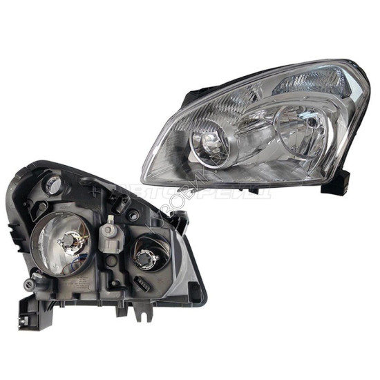 Фара NISSAN QASHQAI/DUALIS 06-10 лев галоген, с электрокорректором SAT